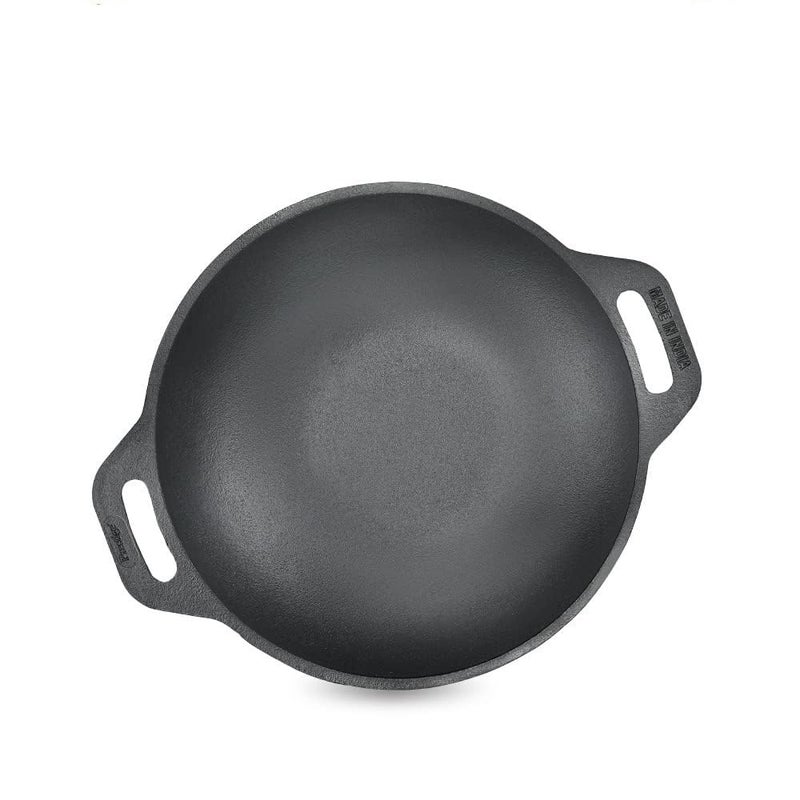 Tannu Craft Tannu Craft Cast Iron Kadai (26cm) |Even Heat Distribution|Scratch Resistant|Compatible with Gas & Induction|Retains Heat for Long kadai Pans  - Image 3