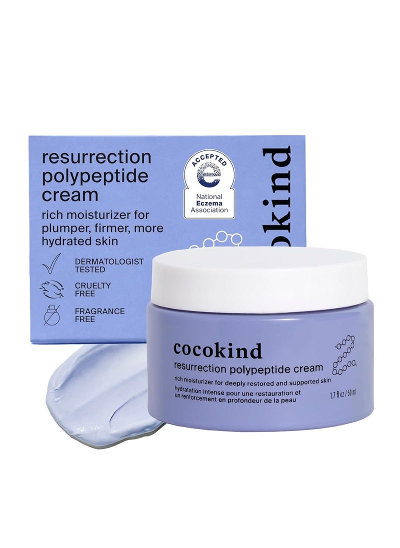Cocokind - Cocokind Resurrection Polypeptide Cream, Hydrating Face Moisturizer with Peptides and Squalane, Anti Aging Skin Barrier Repair Cream for Dry Skin - Image 1