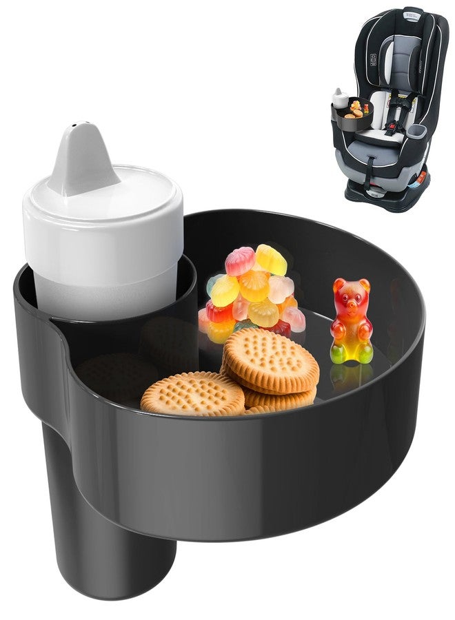 PPTSLID Car Seat Cup Holder Snack Tray Black, Toddler Travel & Road Trip Essentials Accessory for Mess-Free Snacking in the Car,Travel Tray for Kids Car Seat - Image 1