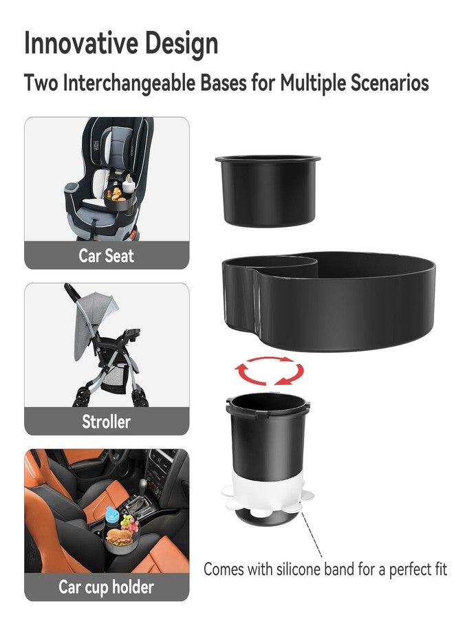 PPTSLID Car Seat Cup Holder Snack Tray Black, Toddler Travel & Road Trip Essentials Accessory for Mess-Free Snacking in the Car,Travel Tray for Kids Car Seat - Image 5
