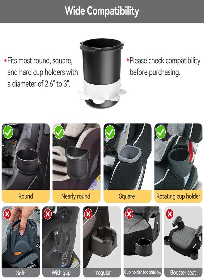 PPTSLID Car Seat Cup Holder Snack Tray Black, Toddler Travel & Road Trip Essentials Accessory for Mess-Free Snacking in the Car,Travel Tray for Kids Car Seat - Image 3
