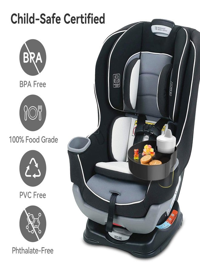 PPTSLID Car Seat Cup Holder Snack Tray Black, Toddler Travel & Road Trip Essentials Accessory for Mess-Free Snacking in the Car,Travel Tray for Kids Car Seat - Image 4