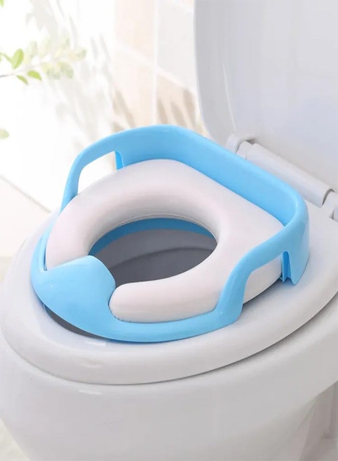 Aimers Portable Baby Potty Seat for Kids 1-3 Years Cushioned Potty Training Toilet Seat for Kids Boys and Girls Non-Slip Potty Sitting Ring with Handles Fits Round & Oval Western Toilet - Image 1