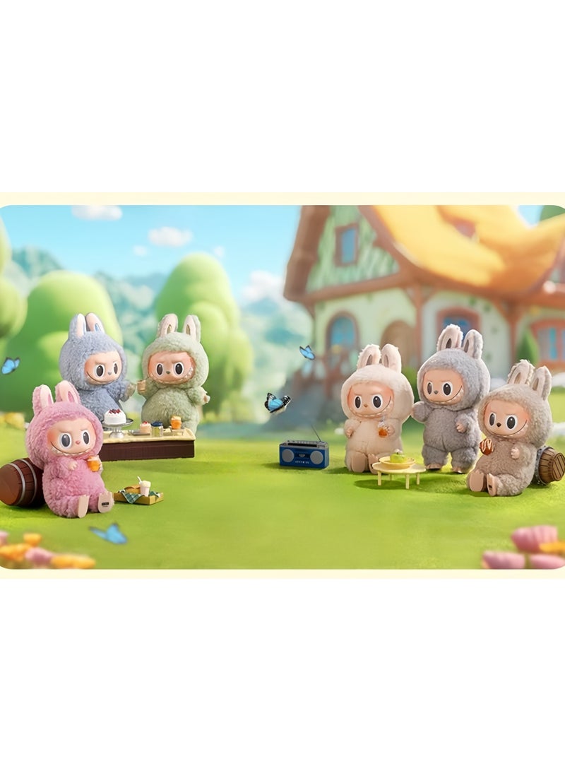 6-PACKS Doll Pendant Labubu Macaron Vinyl Plush Doll 17cm ,Perfectly Matched With Labubu's Clothing  - Image 2