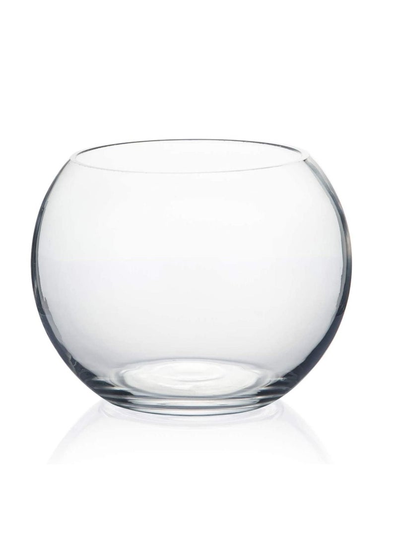 vsell24 - 6 Inch Round Glass Bowl Aquarium Fish Tank Flower Vase Centerpiece Bubble Planter Terrarium Fish Bowl for Wedding Event Clear - Image 1