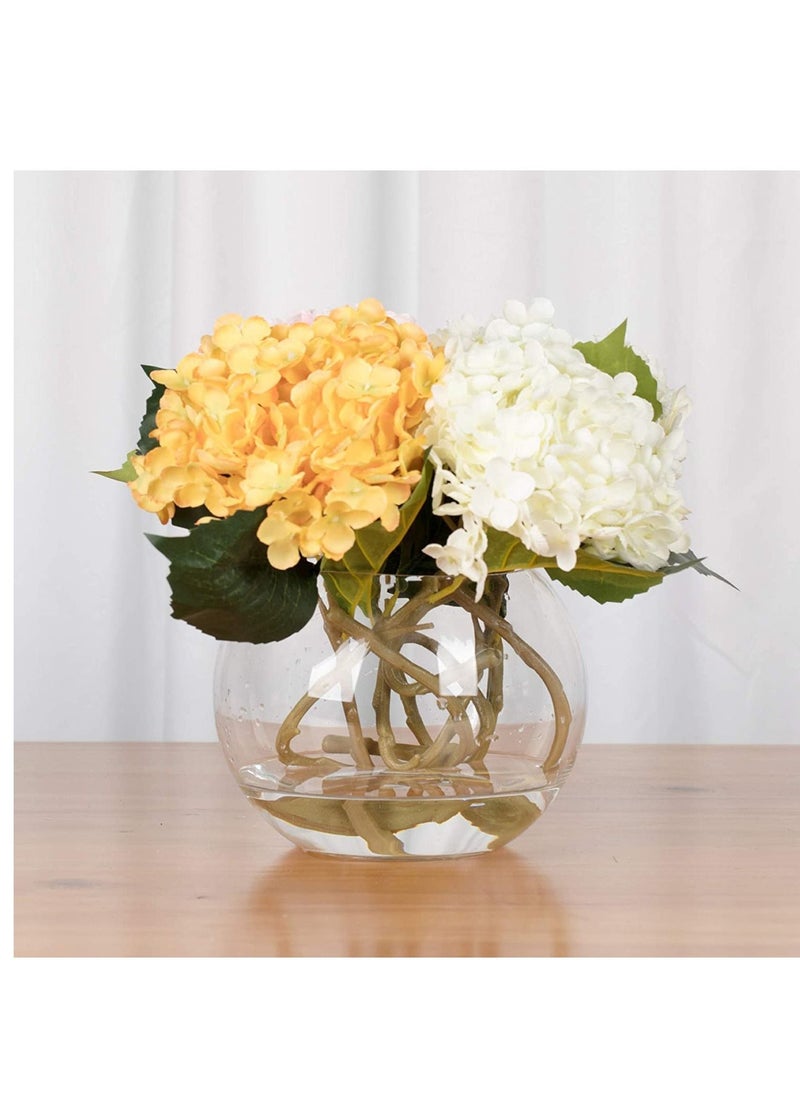 vsell24 - 6 Inch Round Glass Bowl Aquarium Fish Tank Flower Vase Centerpiece Bubble Planter Terrarium Fish Bowl for Wedding Event Clear - Image 1