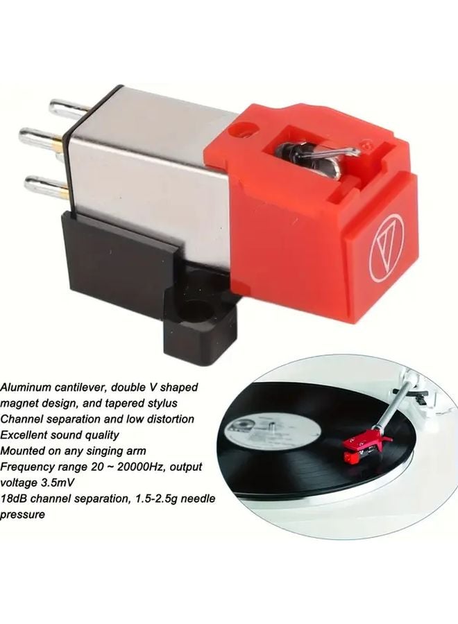 Audio Technica AT91R Red High Fidelity Dual Moving Magnet LP Cartridge Diamond Needle - Image 2