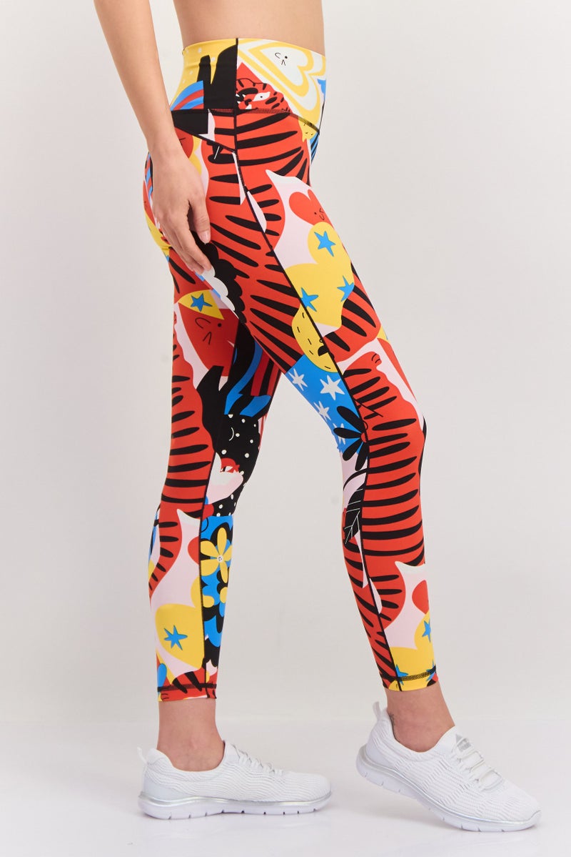 Adidas Women Sportswear Fit Training Tights, Red - Image 2
