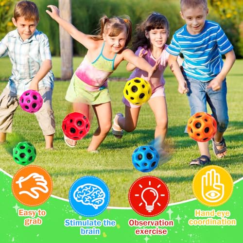 YVBBHE 12 PCS Large Bouncy Ball Colorful Big Super Bounce ToyExtreme High Bouncing Balls for KidsFun Kids Lightweight Foam Jump Sensory Ball for Outside HHLFCL - Image 5