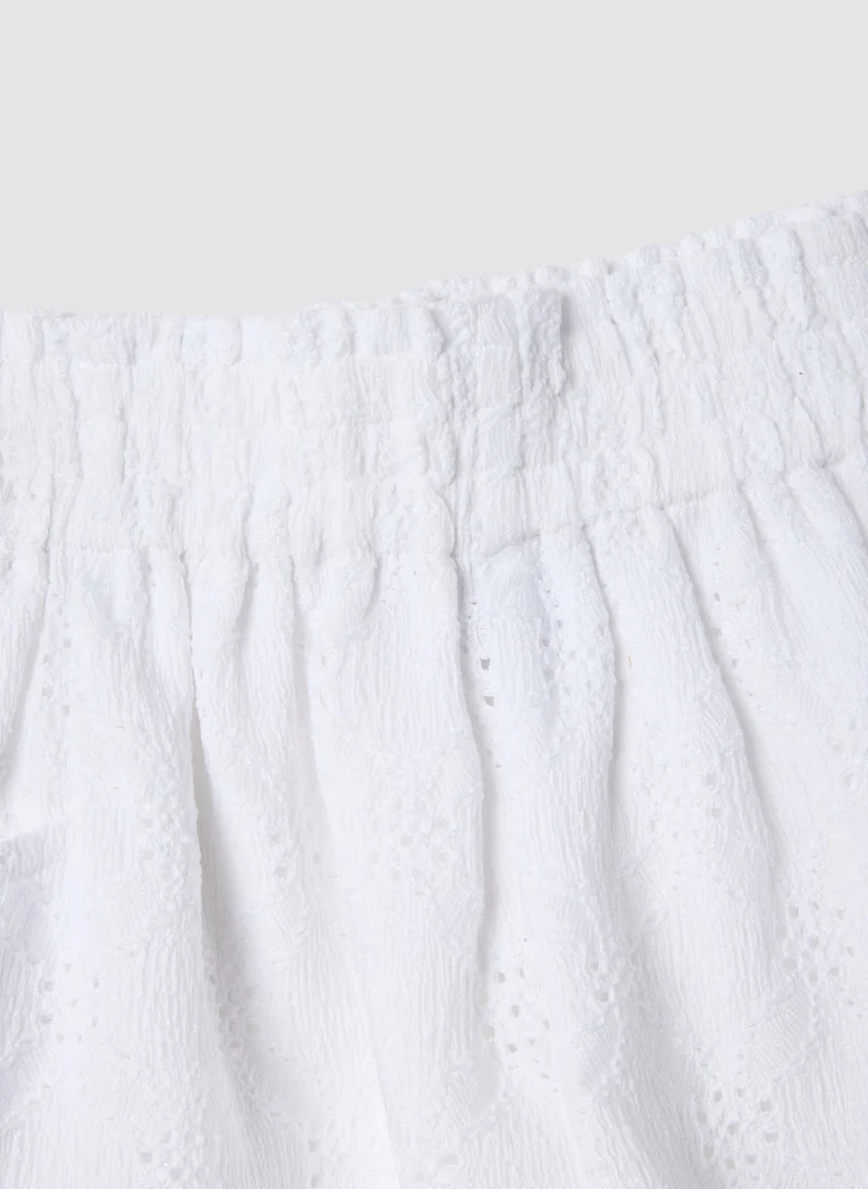 Ovs  OVS Girls White Stretch Shorts With Elasticated Waist, Regular Fit for Women | Best Price UAE