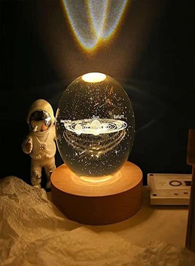LESIGE 3D Galaxy Crystal Ball Night Lamp,Solar System, USB Table Colorful LED Wooden Crystal Ball for Home Decoration Birthday Gift for Teens Boys and Girls. - Image 5
