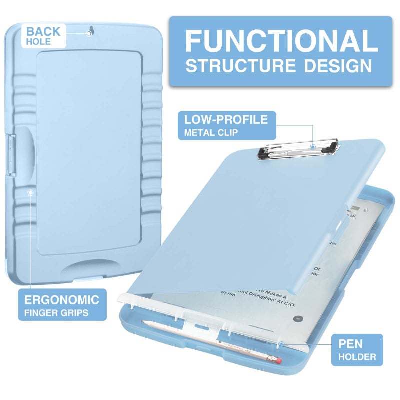 Sooez Clipboards with Storage, High Capacity Clip Boards 8.5x11 with Storage, Heavy Duty Nursing Clipboard Folder, Plastic Clipboard with Pen Holder for Women Teachers Work, School & Office Supplies - Image 2