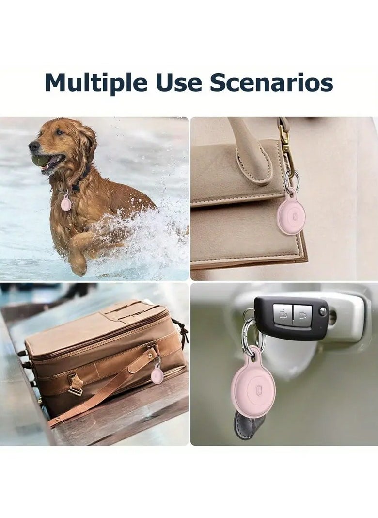 Raxoom Soft Silicone Air tag Holder with Keychain Water proof Air tag Case Air tag Cover for Air tag Key Finder Tracker Finder Red  - Image 3