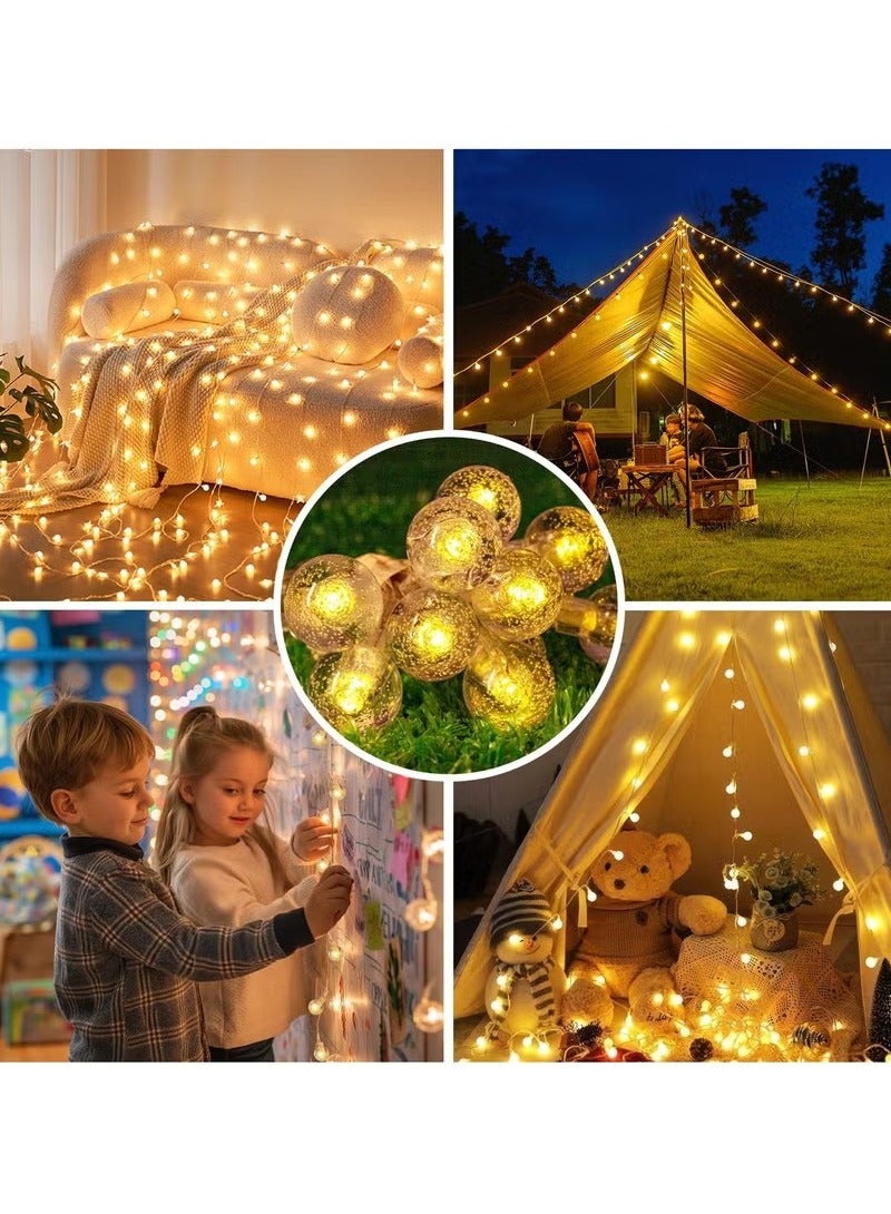 general Globe String Lights - Plug in 100 LED Crystal Globe Fairy Lights with 8 Lighting Modes and Remote for Patio Yard Porch Garden Pool Tent Beach Bedroom Wedding Party Decor, Warm White - Image 2