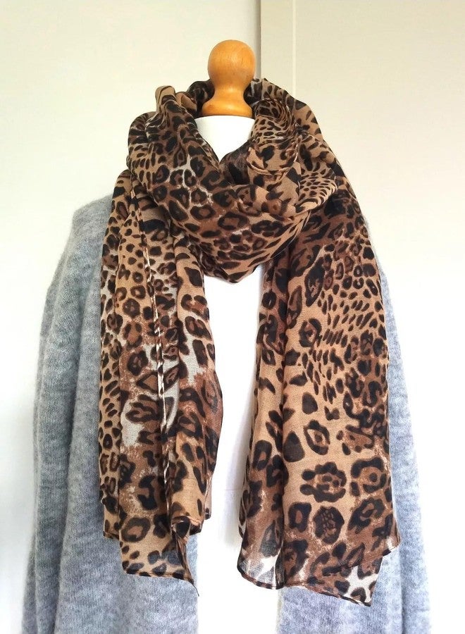 Mealah Leopard-Print-Scarf for Womens - Classic-Cheetah-Wrap-Shawl Long Lightweight Sunscreen Scarf(28"×59") - Image 3