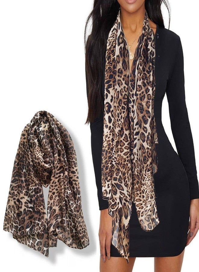 Mealah Leopard-Print-Scarf for Womens - Classic-Cheetah-Wrap-Shawl Long Lightweight Sunscreen Scarf(28"×59") - Image 1