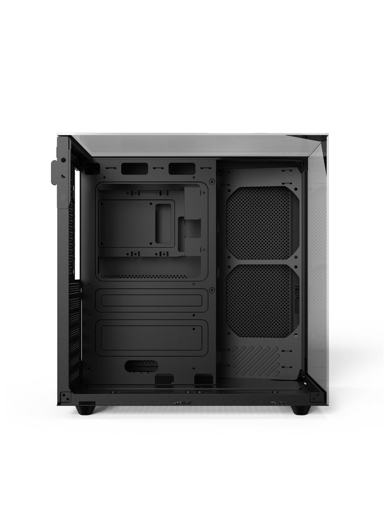 SHARX SHARX PROFIN Mid-Tower Gaming Cabinet, ATX, 5x 120mm Pre-Installed ARGB Fans, Controller, 3-Side Tempered Glass Panel White GX500B  - Image 4