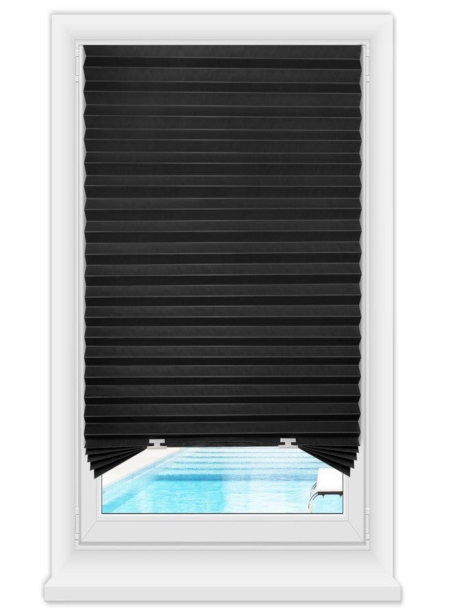 Zipcase 6 Pack Window Blackout Shades, 100% Shading Cordless Light Filtering Pleated Paper Shades, 36 in x 72 in(Fits Windows 19”- 36”), Black - Image 1