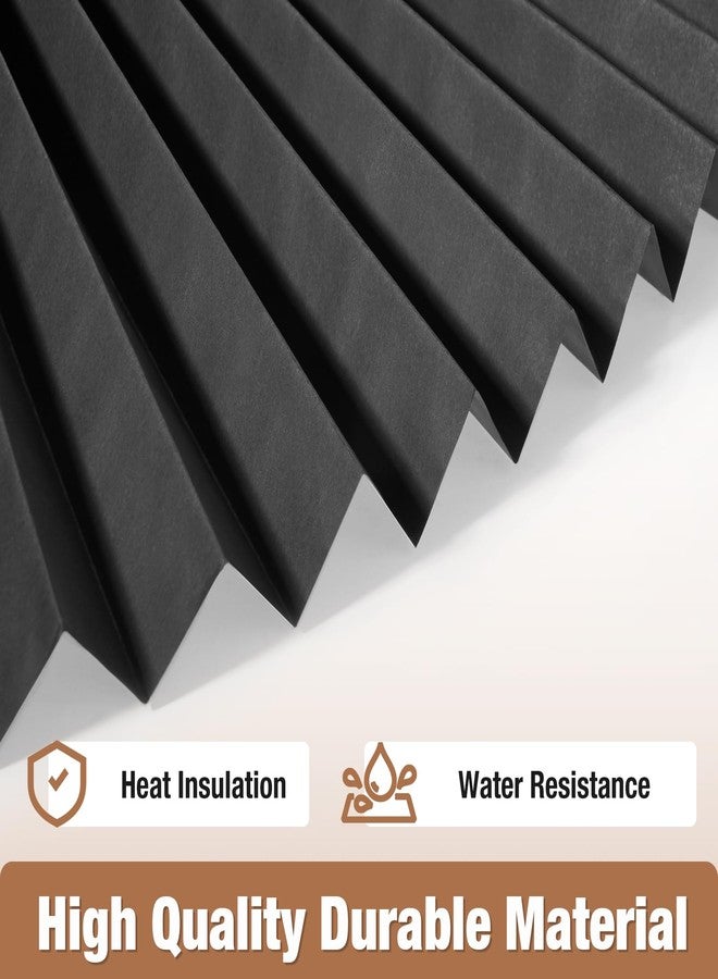 Zipcase 6 Pack Window Blackout Shades, 100% Shading Cordless Light Filtering Pleated Paper Shades, 36 in x 72 in(Fits Windows 19”- 36”), Black - Image 3