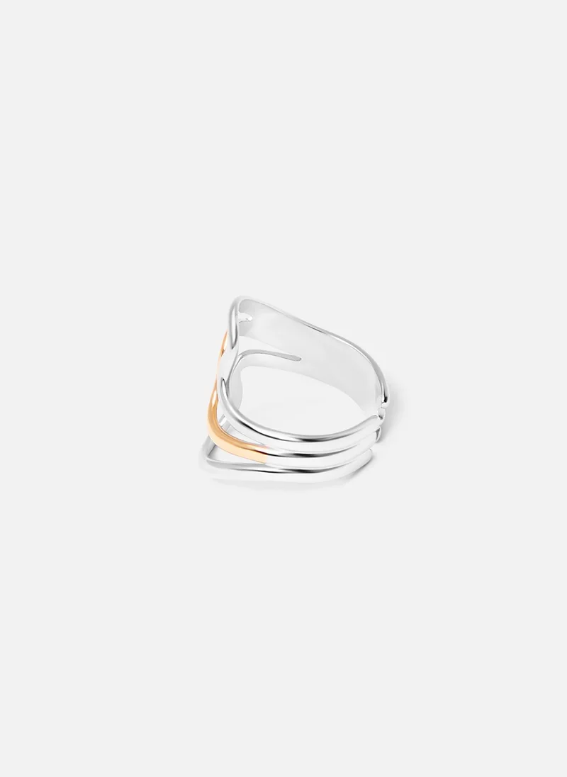 Lichi  Two-metal curved ring for Women | Best Price UAE