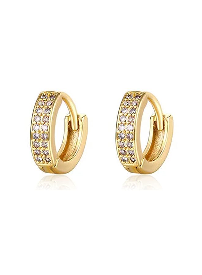 erorex Gold Hoop Earrings 18K Gold Plated Rounded Hoops Earrings For Women Men Girls - Image 1