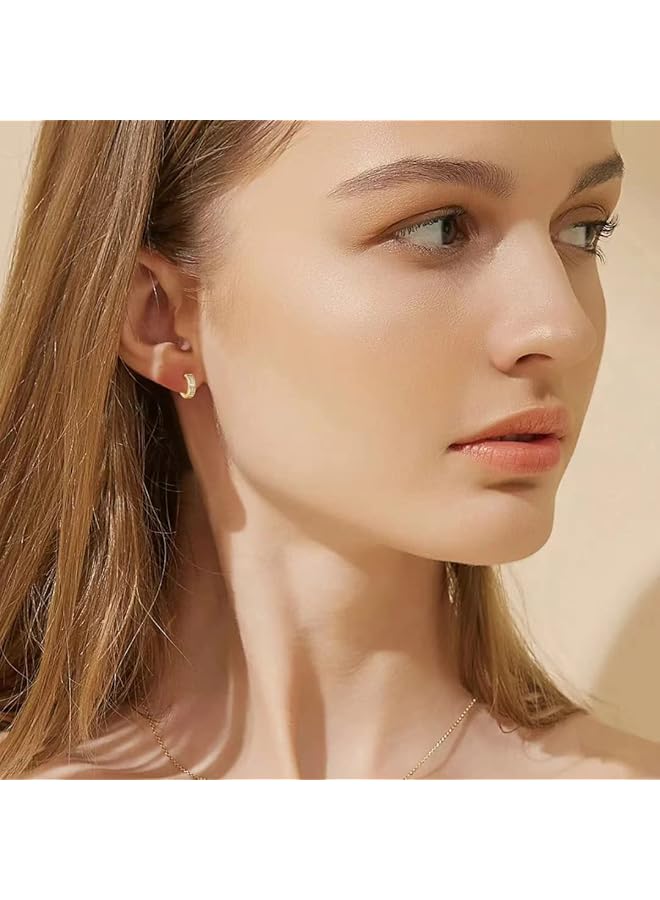 erorex Gold Hoop Earrings 18K Gold Plated Rounded Hoops Earrings For Women Men Girls - Image 4