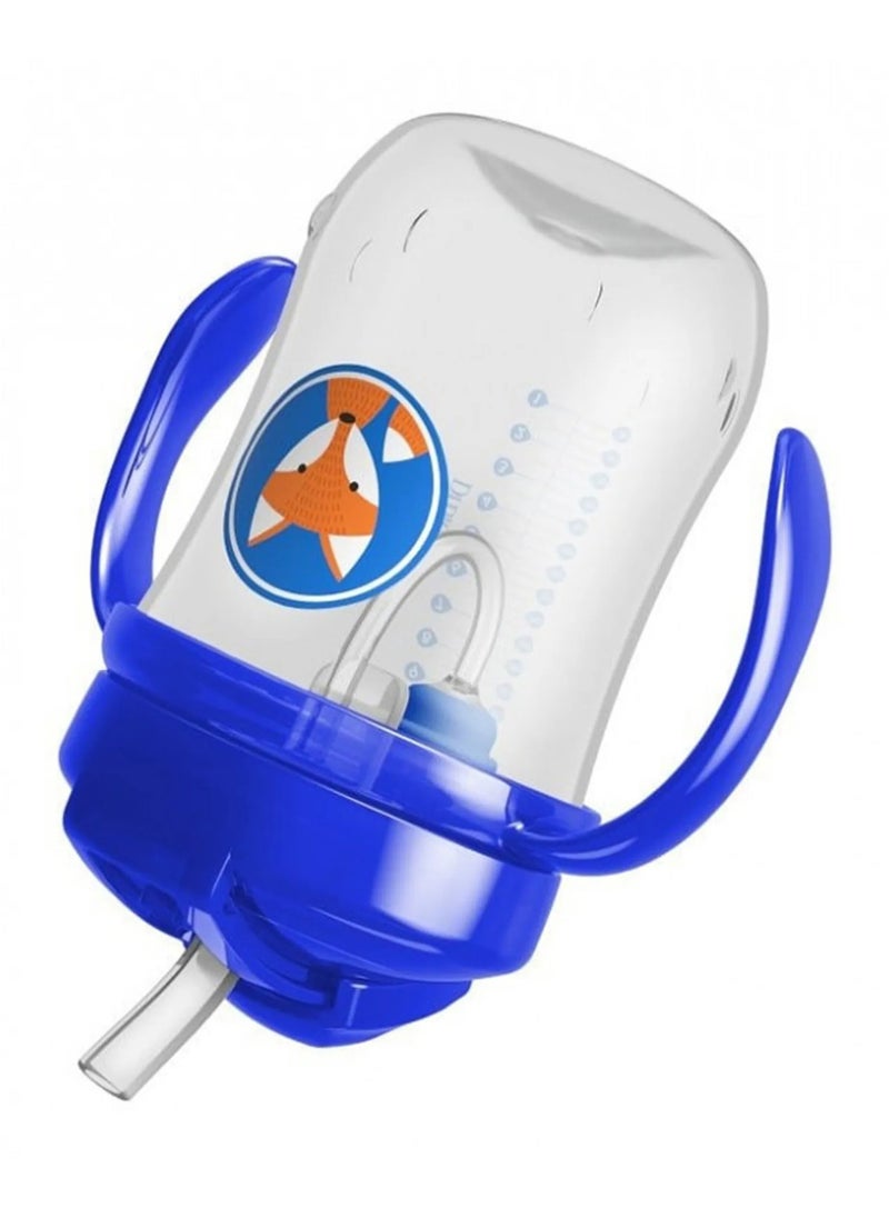 DrBrown's - Dr. Brown's First Straw Cup with Handles 270mL, BPA-free Sippy Training Cup for Babies 6M+, Blue - Image 1