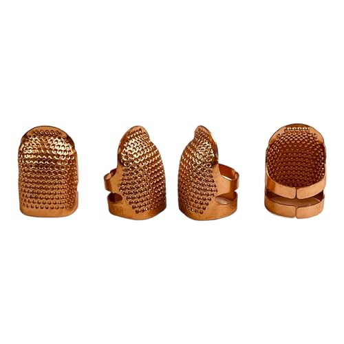 Moira Pack of 4 Adjustable Brass Finger Protector Thimble for Sewing Embroidery Needlework (Copper) - Image 4