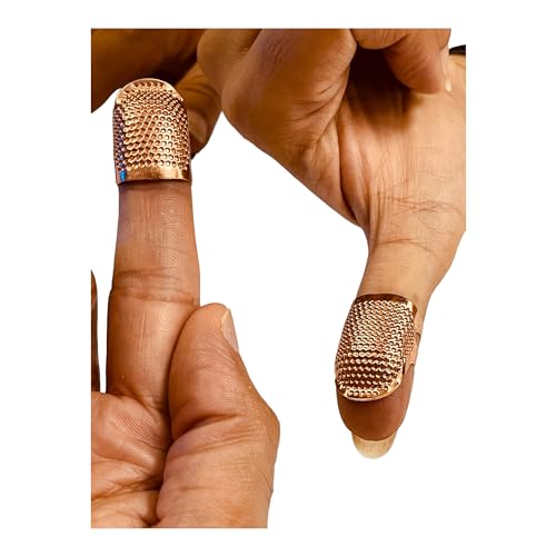 Moira Pack of 4 Adjustable Brass Finger Protector Thimble for Sewing Embroidery Needlework (Copper) - Image 5