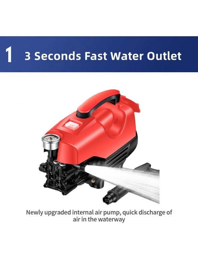 ALongDeng Electric Pressure Washer 3500 Psi 2000W High Power Washer with 32 ft Hose Detachable Water Gun Electric Pressure Washer for Cleaning Cars Fences Pool - Image 2