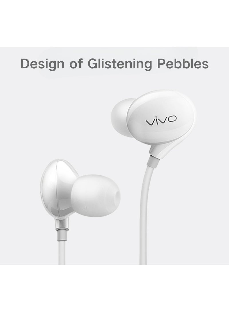 vivo XE710 Wired Earphones with Master-Level Hi-Fi Sound | In-Line Remote Control | Crystal Pebble Design | Ergonomic Fit - Image 5