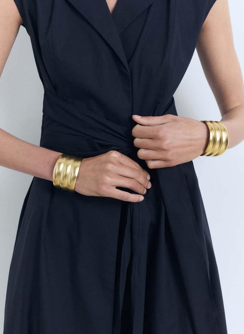 MANGO Belted Cotton Poplin Dress  - Image 3