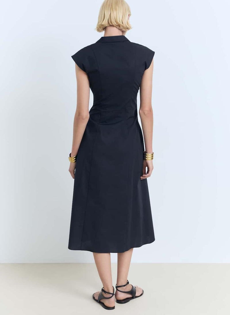 MANGO Belted Cotton Poplin Dress  - Image 2