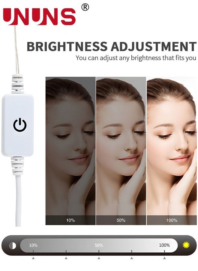 UNUNS LED Vanity Lights For Mirror,10 LED Bulbs 3 Color Dimmable Mirror Light,3.6M Portable Makeup Mirror Light For Bathroom Bedroom Dressing Room,Mirror Not Included  - Image 3