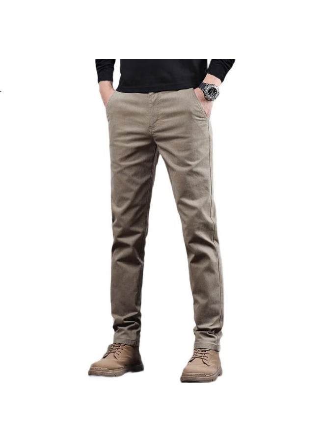 PLAYBOY Men'S Casual Pants Spring And Summer Men'S Business Trend Slim Fit Skinny Long Pants Black 33 - Image 1