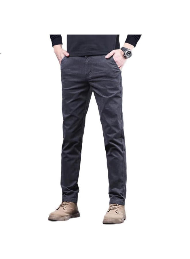 PLAYBOY Men'S Casual Pants Spring And Summer Men'S Business Trend Slim Fit Skinny Long Pants Black 33 - Image 3