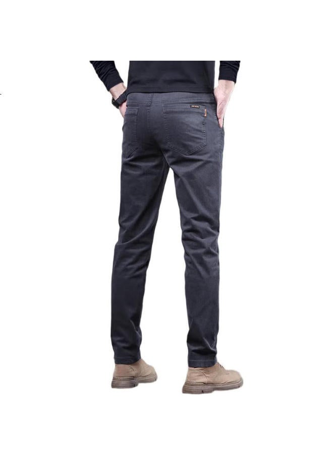 PLAYBOY Men'S Casual Pants Spring And Summer Men'S Business Trend Slim Fit Skinny Long Pants Black 33 - Image 2