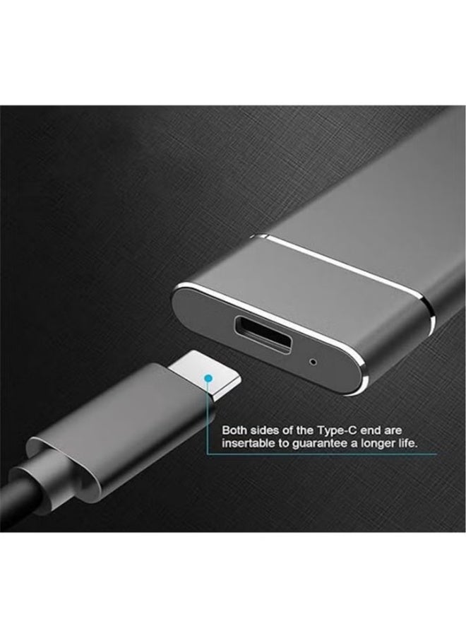 قرص صلب خارجي سعة 64 جيجابايت، سعة كبيرة، نحيف للغاية، محمول، مقاوم للصدمات، مضاد للسقوط، تخزين USB 3.1 متوافق مع أجهزة الكمبيوتر الشخصية، وأجهزة الكمبيوتر المكتبية، وأجهزة الكمبيوتر المحمولة، والقرص الصلب (أسود) - Image 5