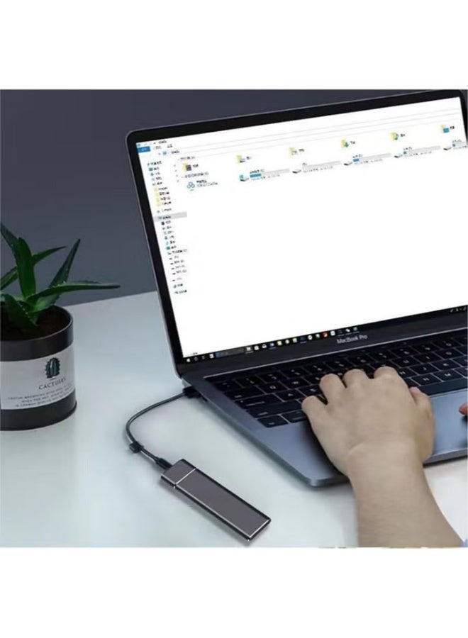 قرص صلب خارجي سعة 64 جيجابايت، سعة كبيرة، نحيف للغاية، محمول، مقاوم للصدمات، مضاد للسقوط، تخزين USB 3.1 متوافق مع أجهزة الكمبيوتر الشخصية، وأجهزة الكمبيوتر المكتبية، وأجهزة الكمبيوتر المحمولة، والقرص الصلب (أسود) - Image 2