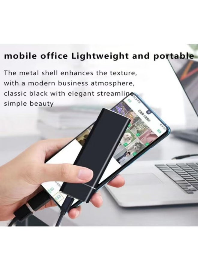 قرص صلب خارجي سعة 64 جيجابايت، سعة كبيرة، نحيف للغاية، محمول، مقاوم للصدمات، مضاد للسقوط، تخزين USB 3.1 متوافق مع أجهزة الكمبيوتر الشخصية، وأجهزة الكمبيوتر المكتبية، وأجهزة الكمبيوتر المحمولة، والقرص الصلب (أسود) - Image 4