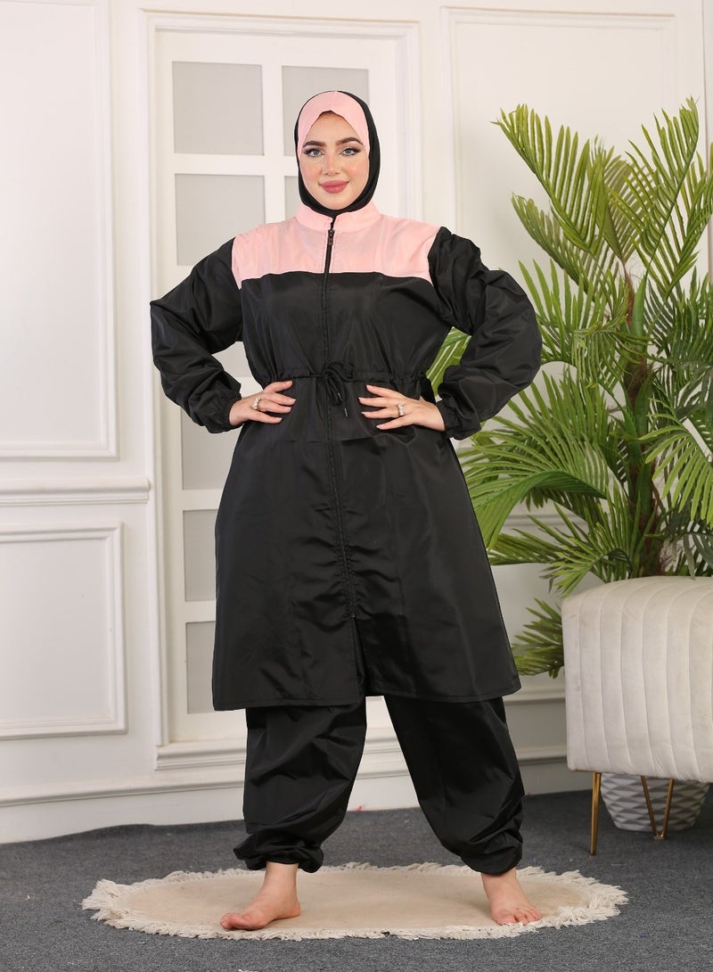 3 piece waterproof swimming suit for women with hijab plus size -islamic swimsuit for women cover up-swimwear for muslim women-modest swimming suit for women-islamic burkini hijab .  - Image 3