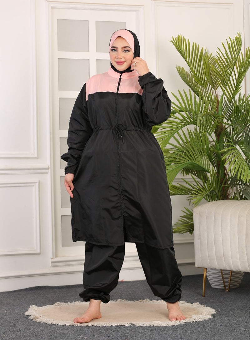 3 piece waterproof swimming suit for women with hijab plus size -islamic swimsuit for women cover up-swimwear for muslim women-modest swimming suit for women-islamic burkini hijab .  - Image 4
