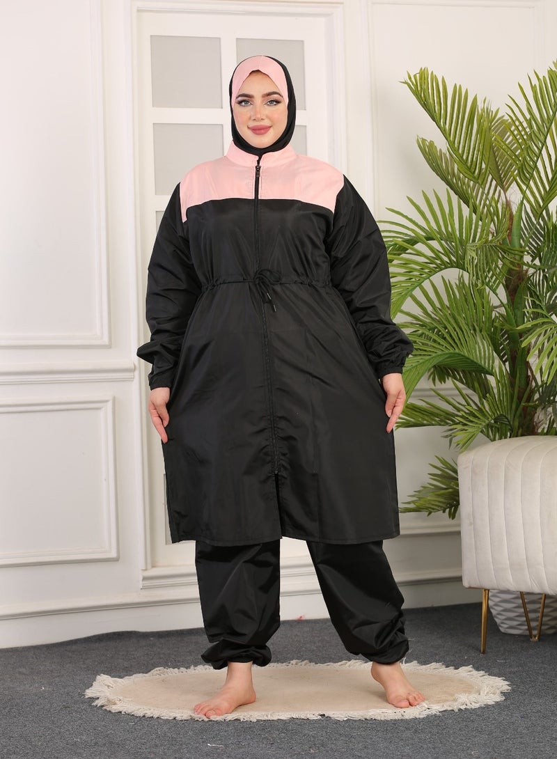 3 piece waterproof swimming suit for women with hijab plus size -islamic swimsuit for women cover up-swimwear for muslim women-modest swimming suit for women-islamic burkini hijab .  - Image 5