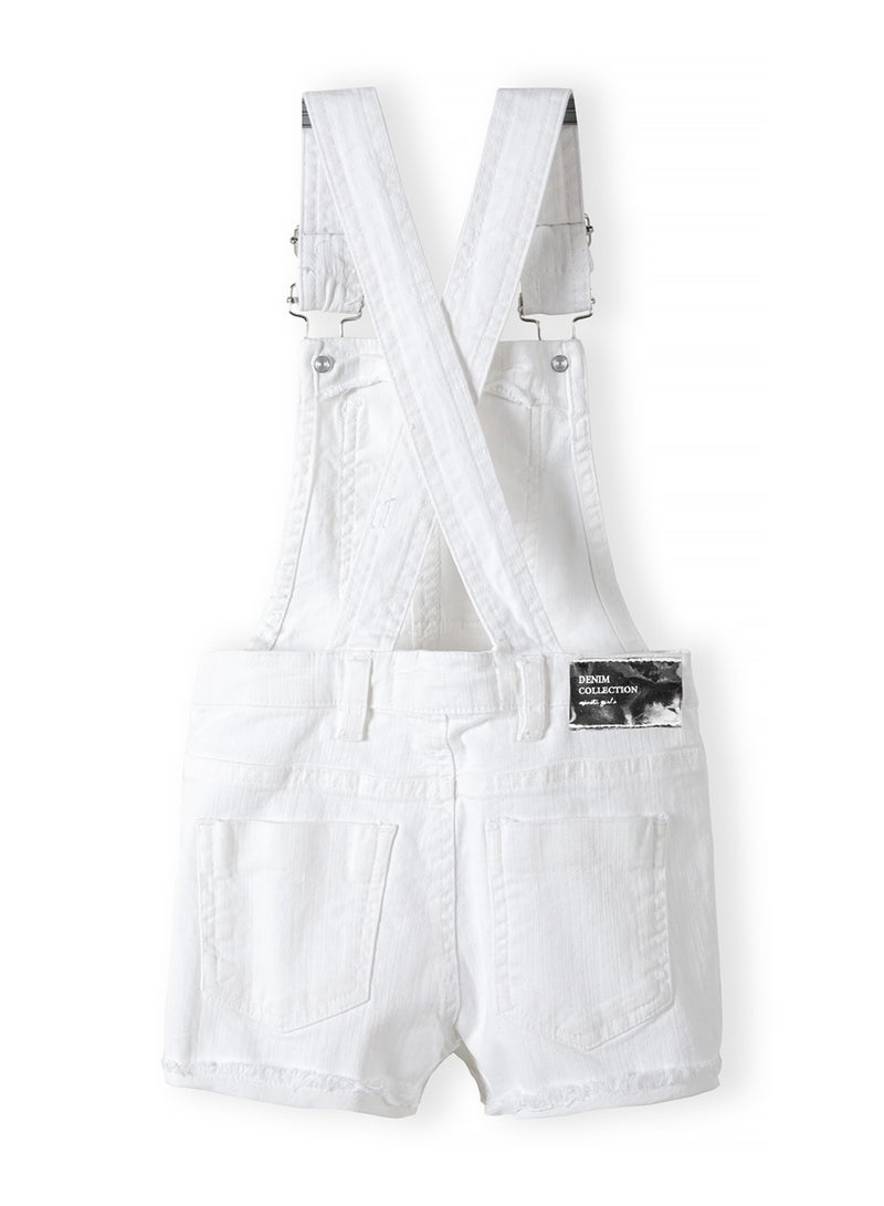 MINOTI Kids Girls Denim Short Dungarees with Chest Pocket  - Image 2