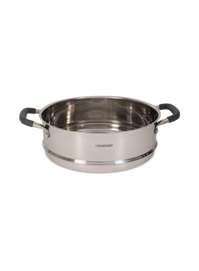 Homeway 8PCS Stainless Steel Cookware Set with Steamer, 5-Layer Encapsulated Base, Magnetic Stainless Steel Exterior, Silver, HW3908 - Image 1