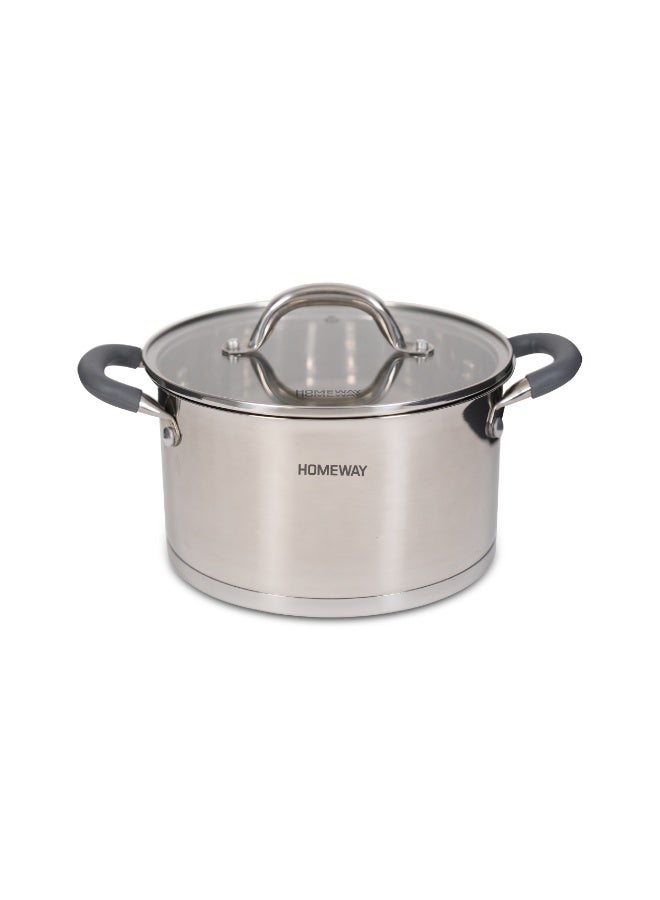 Homeway 8PCS Stainless Steel Cookware Set with Steamer, 5-Layer Encapsulated Base, Magnetic Stainless Steel Exterior, Silver, HW3908 - Image 3