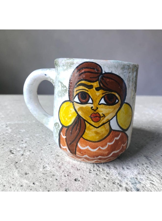 color zone pottery 200ml mug with a unique engraved design, microwave safe, handmade from pottery - Image 1