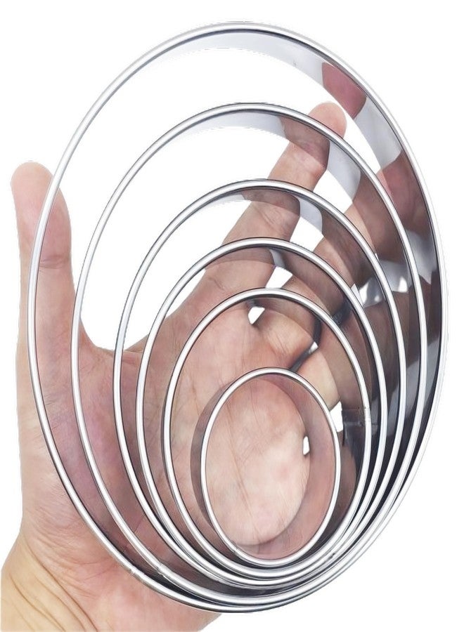 Doczen 6 PCS Round Cookie Cutter Set (2, 3, 3.5, 4, 5, 6 Inch) Large Stainless Steel Circle Cutters Donut Cutter for Baking, Biscuits, Cakes, Sandwiches - Durable & Easy to Clean - Image 1