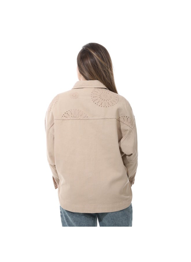 Coctail 17312-Gabardine jacket-beige  - Image 4