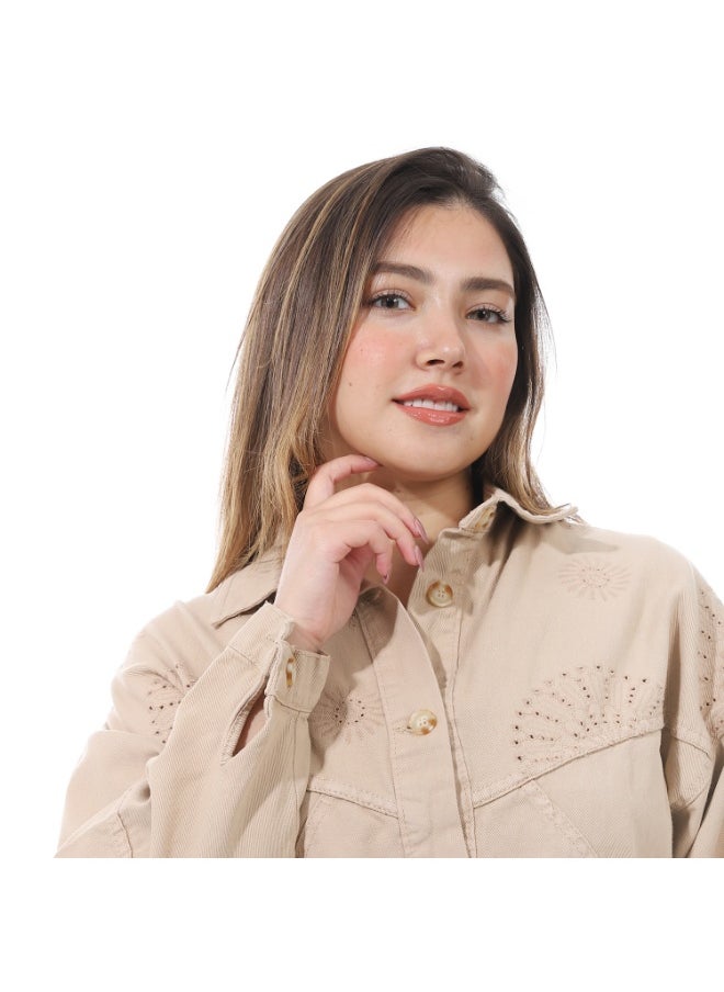 Coctail 17312-Gabardine jacket-beige  - Image 5